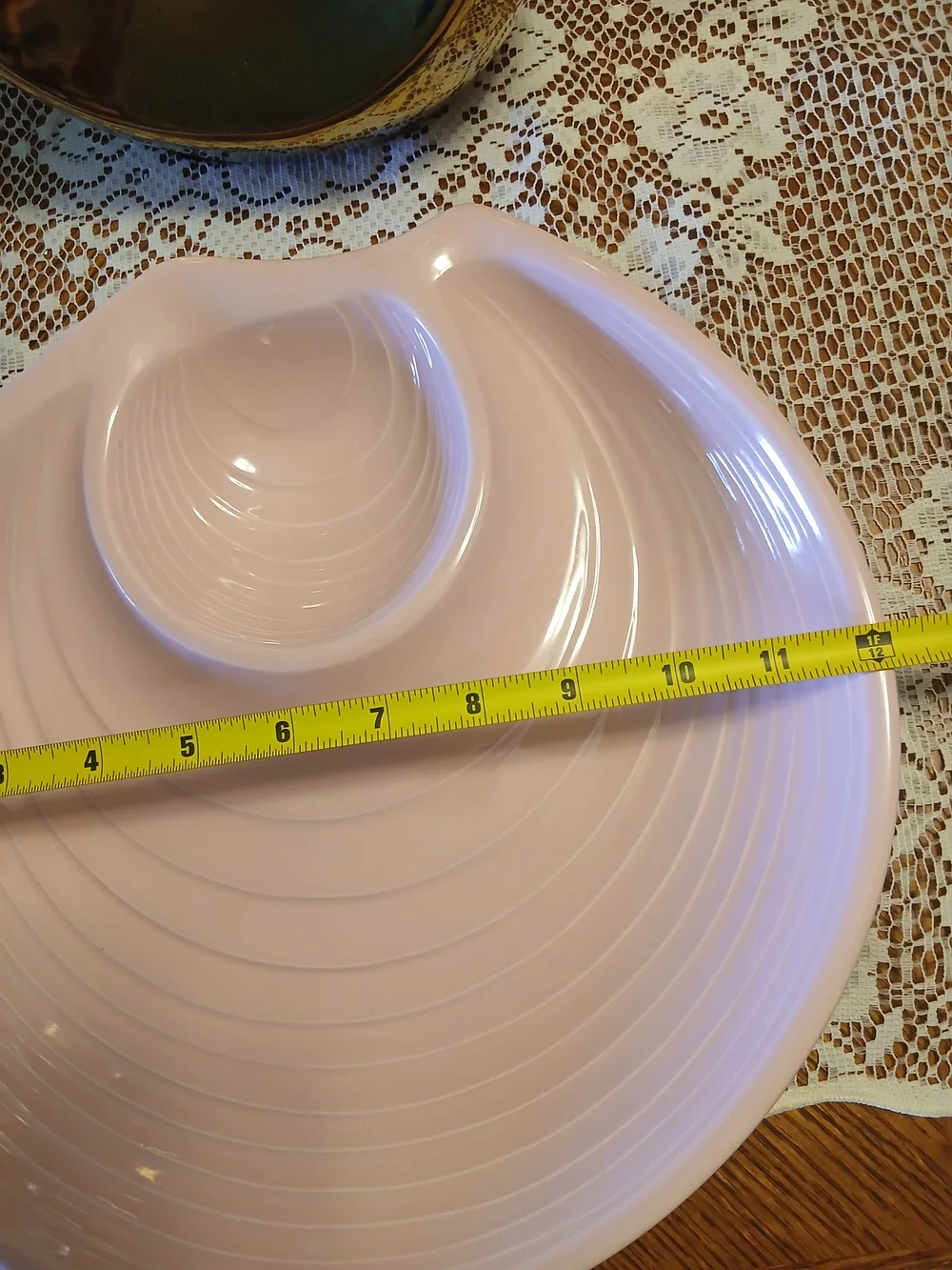 Pastel Pink Ceramic Clam Shell Serving Platter